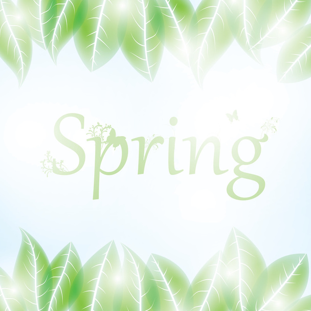 Spring summer leaves with sun light - Vector, Image