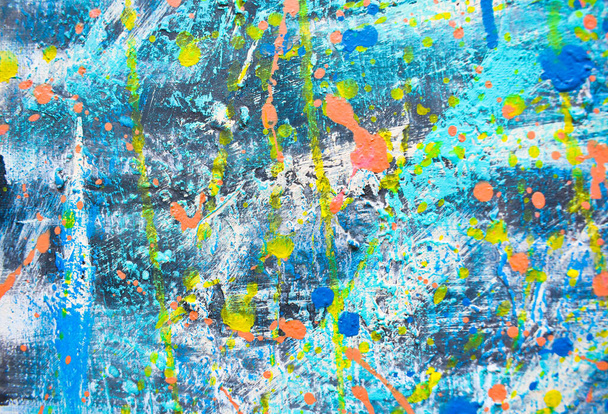 Arte abstrata sobre tela com muitas manchas de óleo espalhadas
 - Foto, Imagem