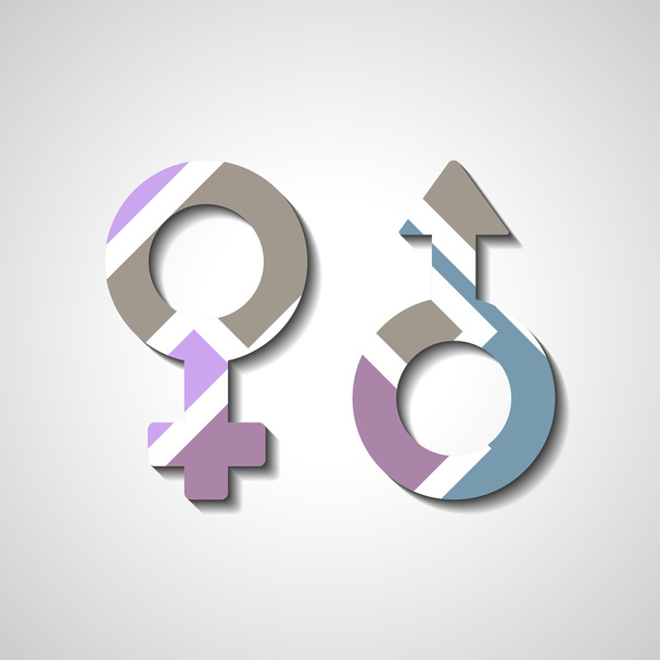 Male and female gender symbols - Vektör, Görsel