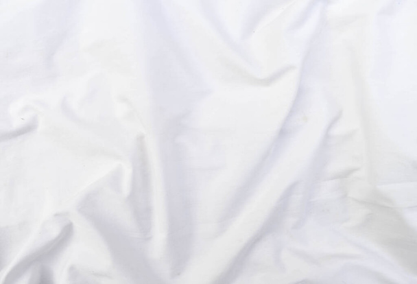 Abstract white fabric texture background. Wavy white cloth. - Φωτογραφία, εικόνα