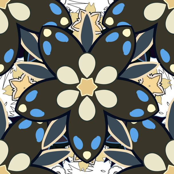 Watercolor floral pattern in gray, green and blue colors. Vector romantic background for web pages, wedding invitations, textile, wallpaper. - Διάνυσμα, εικόνα