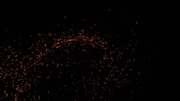 Perfect fire particles embers texture. Abstract flying sparkle overlays on background for text or space. - Foto, immagini
