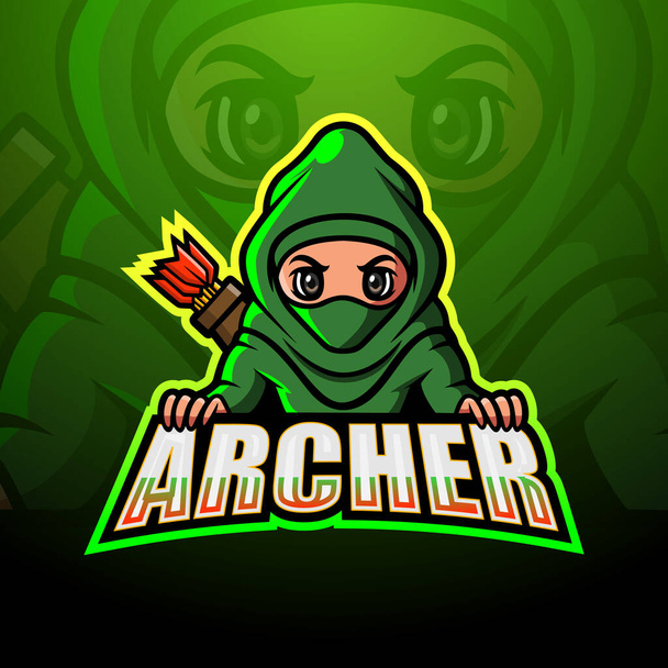 Vector illustration of Archer mascot esport logo design - Vektori, kuva