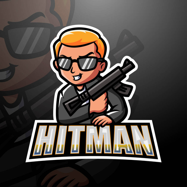  Vector illustration of Mafia hitman mascot esport logo design - ベクター画像