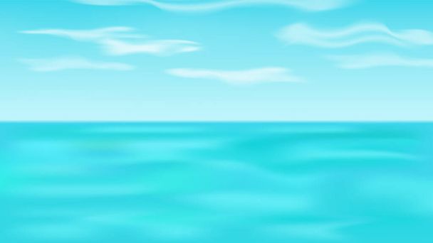 paisagem do mar com céu azul nublado
 - Vetor, Imagem