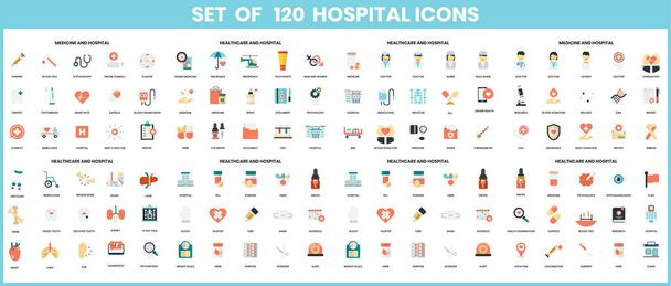 Hospital icons set for business - Vector, Image