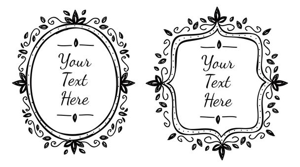 Set of cute frame in doodle style - Vector, Image