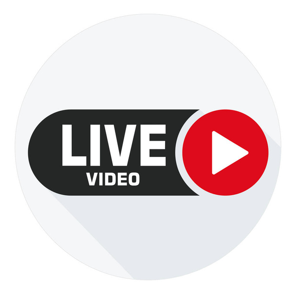 vector technology icon live video. Image live online video. Illustration live video stream sign symbol in flat style - Vector, Image