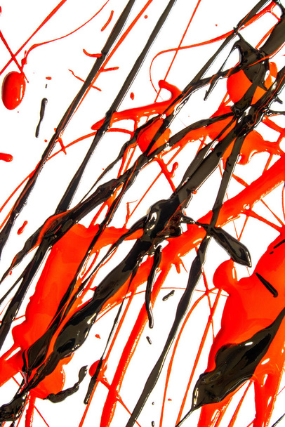 Ink Blots Splatters and Lines Acrylic Watercolour Painting Paint - Foto, Bild