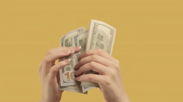 money gestures financial crisis hands dollars - Video, Çekim