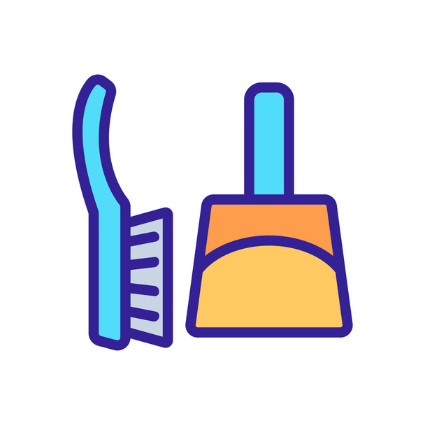 dustpan and brush for brushing dust icon vector. dustpan and brush for brushing dust sign. isolated color symbol illustration - Vector, Image