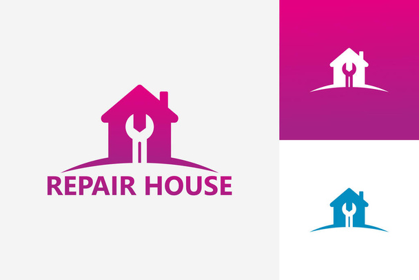 Вектор дизайна логотипа ремонтного дома, герб, концепция дизайна, творческий символ, икона
 - Вектор,изображение