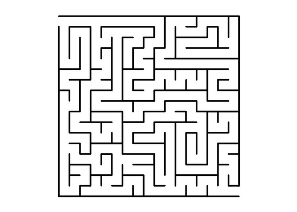 Modèle vectoriel blanc avec un labyrinthe noir. Illustration moderne avec labyrinthe sur fond blanc. Modèle pour magazines éducatifs, livres. - Vecteur, image