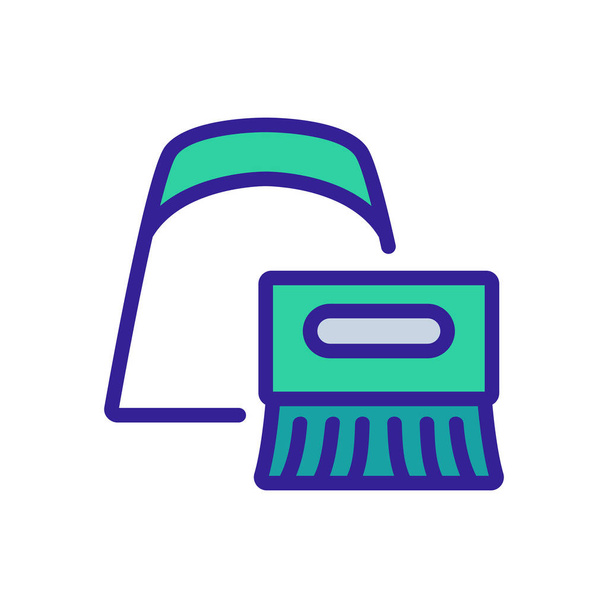 dustpan e escova para varrer vetor ícone. pó e escova para sinal de varredura. ilustração de símbolo de cor isolada - Vetor, Imagem