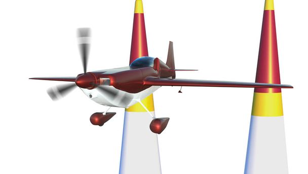 Sportflugzeug, 3D-Darstellung. - Foto, Bild