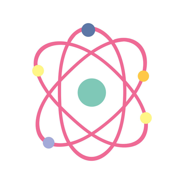 Wissenschaft Molekül Atom Schule isoliert Symbol Design weiß Hintergrund - Vektor, Bild