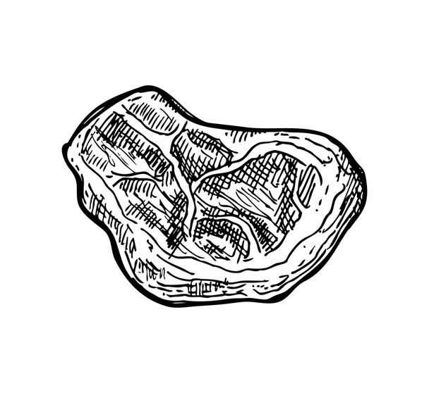 Raw meat in doodle style - Vector, Image