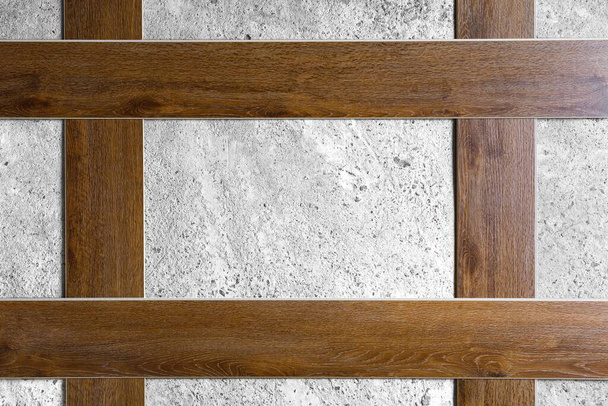 laminátová podlahová prkna varianty rámu na betonovém podlahovém pozadí - Fotografie, Obrázek