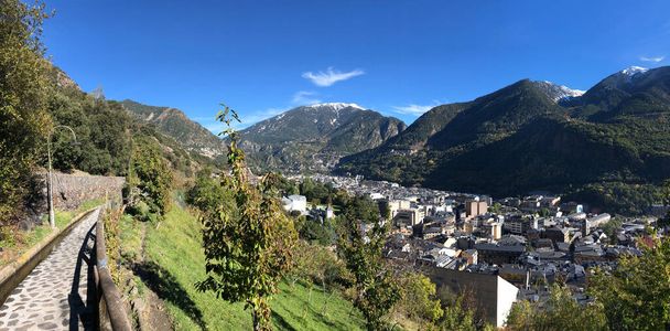 Panorama from a path on the mountains around Andorra la Vella - Photo, Image