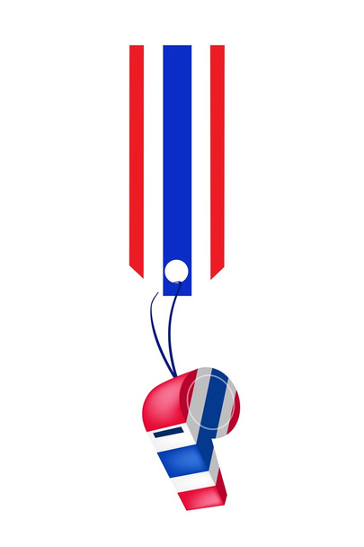 A Thai Whistle Hanging on A Stripe Tag - Vector, Image