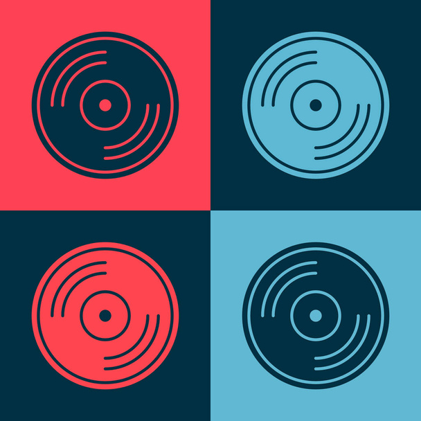 Pop art icono de disco de vinilo aislado en el fondo de color. Ilustración vectorial
 - Vector, imagen
