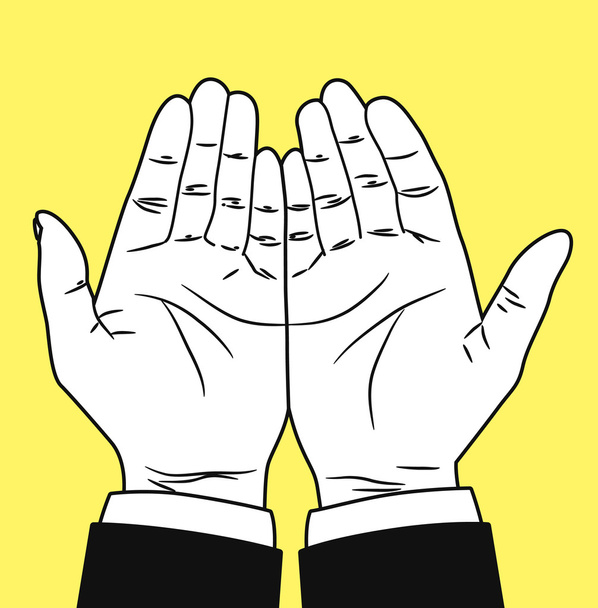 молитвенная рука
 - Вектор,изображение