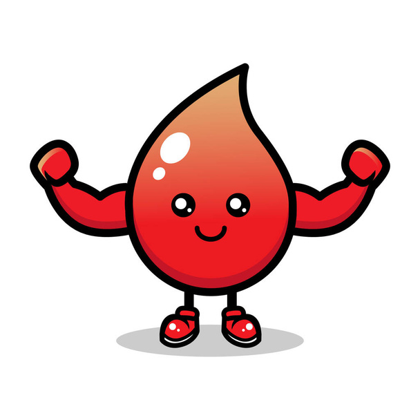 Cute blood mascot design illustration - Vector, Image