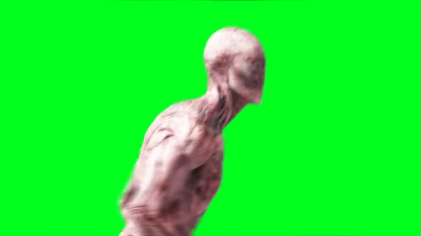 Scary monster animation. Phisical, motion, blur. Realistic 4k animation. Green screen - Felvétel, videó