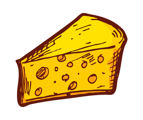 Скетчи сыр изолирован на белом фоне
 - Вектор,изображение