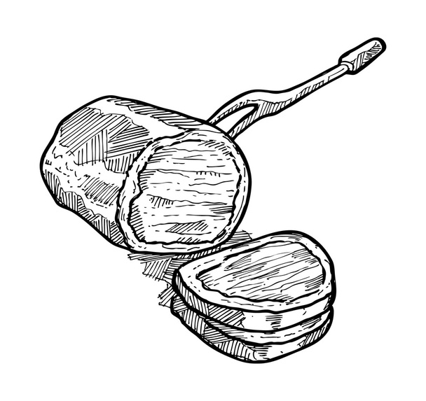 Rouleau de viande croquant
 - Vecteur, image