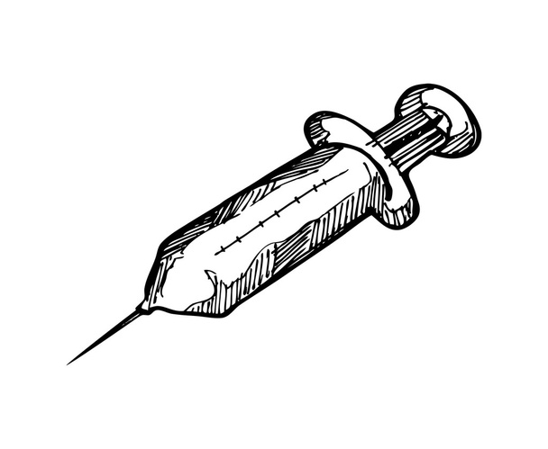 Sketchy syringe - Vector, Image