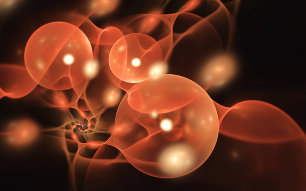 Synthetic cells background, 3D illustration - Foto, afbeelding