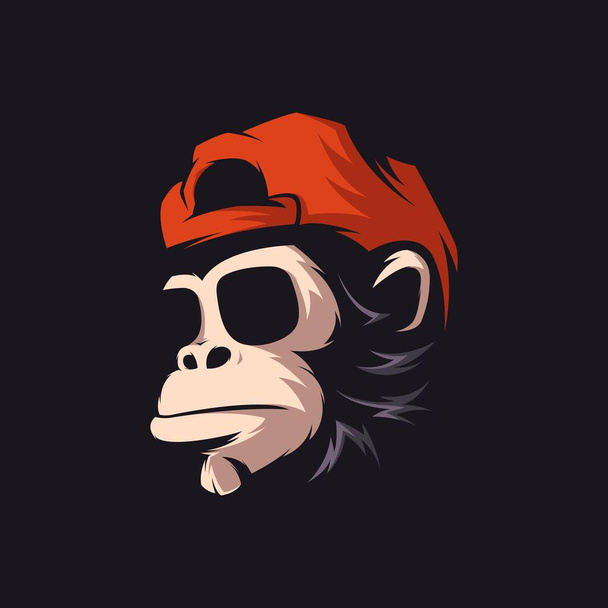 有名な猿の眼鏡ロゴマスコットのイラスト - ベクター画像