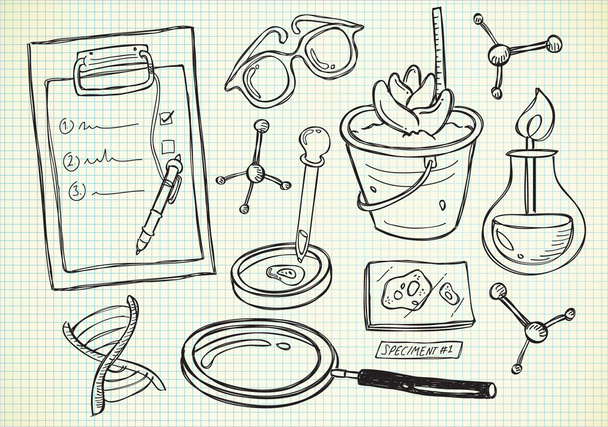 Expérience en laboratoire doodle
 - Vecteur, image