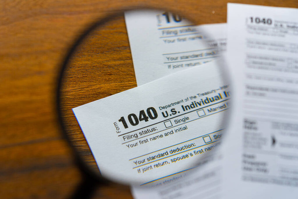 1040 U.S individual income tax return form - Photo, Image