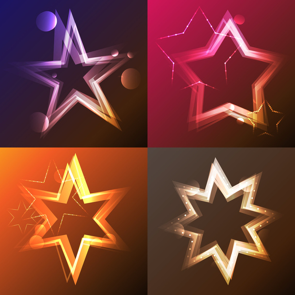 Shiny star vector background collection - Vector, Image