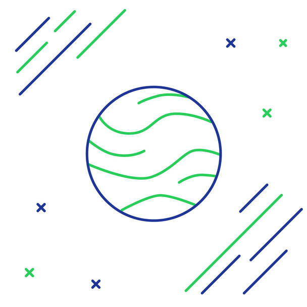 Icono de Line Planet aislado sobre fondo blanco. Concepto de esquema colorido. Vector - Vector, Imagen