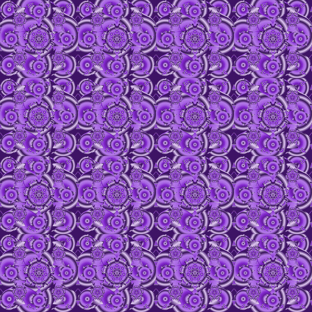 Vector motley ornament. Vintage seamless texture. Pattern with violet and purple elements. Can be used for luxury greeting rich card. - Vector, Image