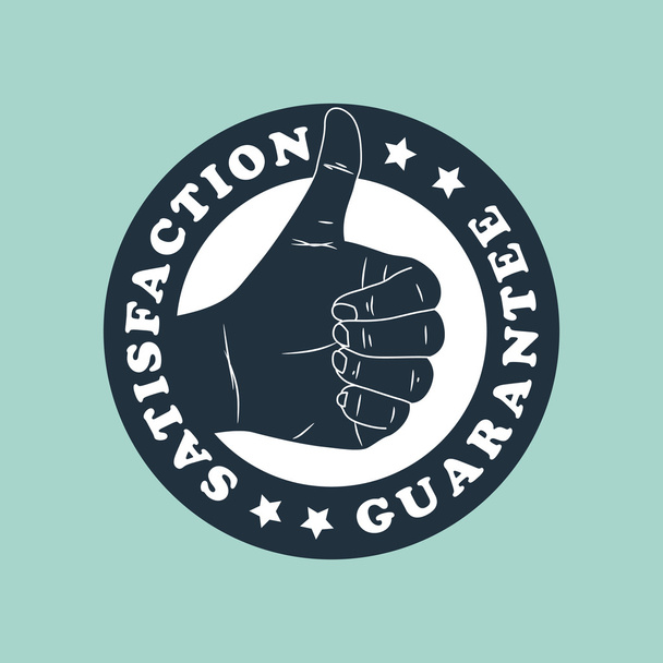 Vintage thumbs up label - Vector, Image