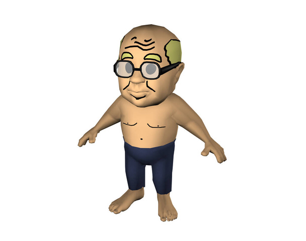 cartoon of an old man with glasses - Photo, Image