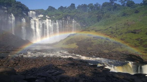 Rainbow at Kalandula Falls in Angola - Photo, Image