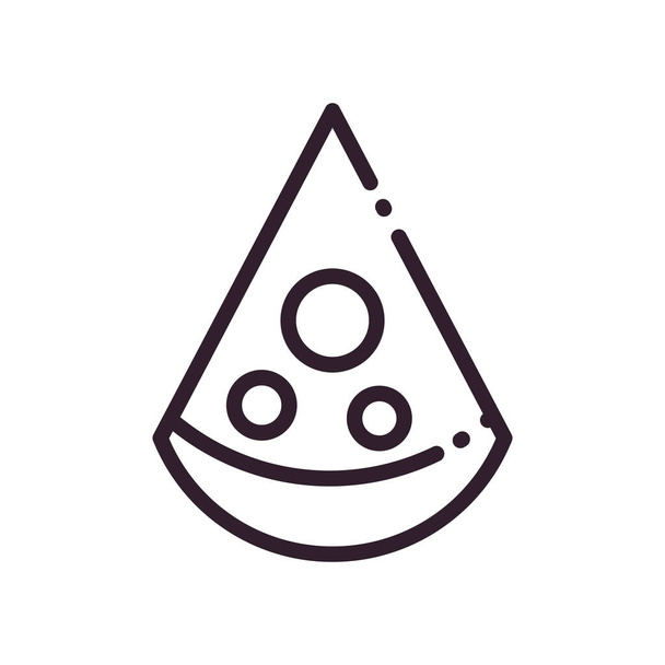 pizza ligne style icône vectoriel design - Vecteur, image