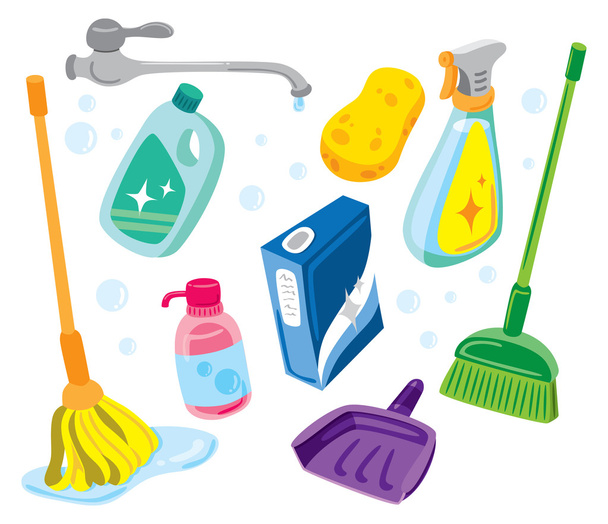 Cleaning kit icons - Vector, Image