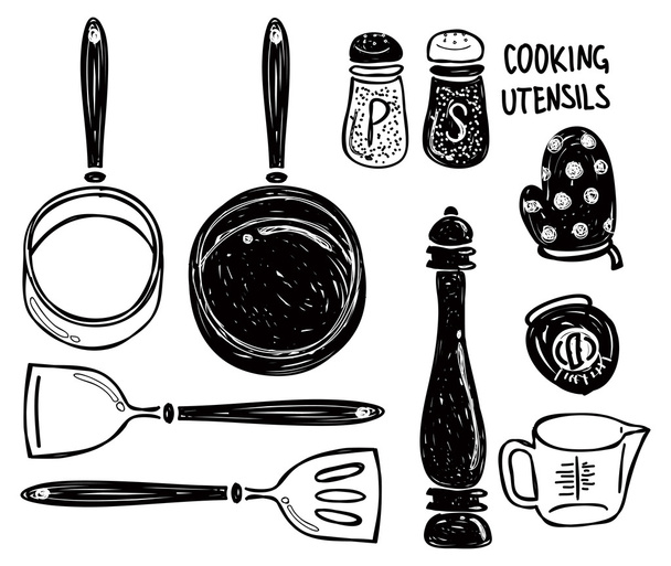 Kitchen utensil doodle - Vector, Image