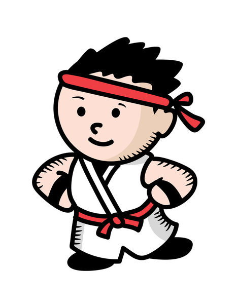 Karate kid cartoon - Vector, Image