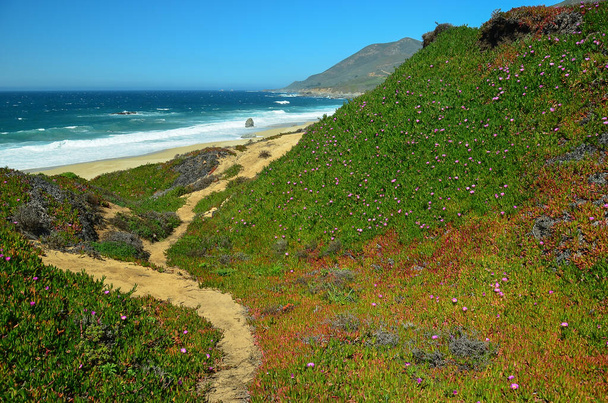 Kaliforniya Sahili 'nde Dünyaca ünlü Big Sur - Fotoğraf, Görsel