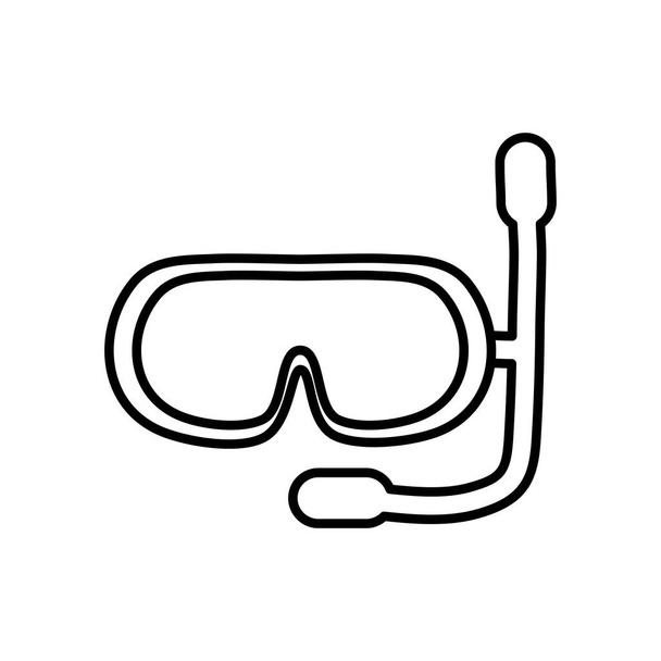ícone máscara snorkel, estilo de linha
 - Vetor, Imagem
