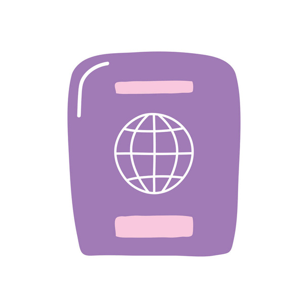 paspoort document pictogram, platte stijl - Vector, afbeelding