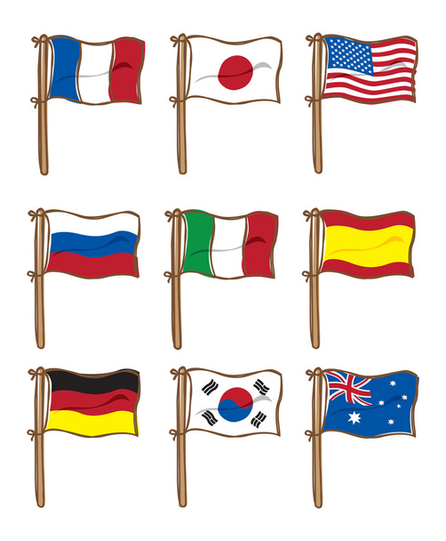 Conjunto de várias bandeiras
 - Vetor, Imagem