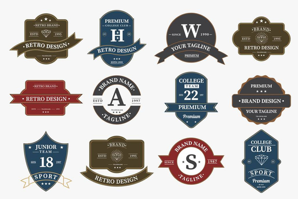 Grote bundel set van retro vintage badge logo ontwerp. Vector design element, met variëteit stijl element, business sign, logo 's, identiteit, labels, badges en object, vector eps 10. - Vector, afbeelding